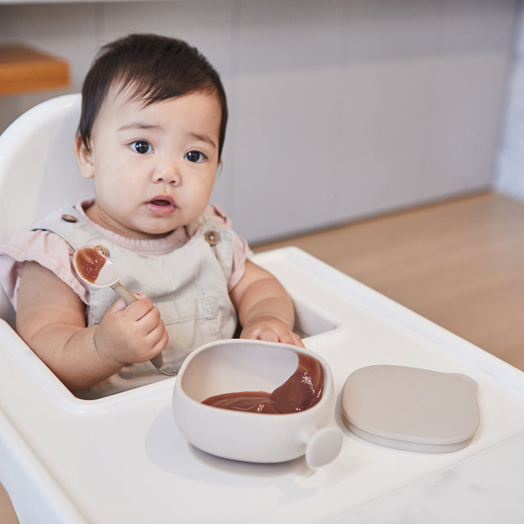 Silikonschüssel + Deckel - latte