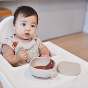 Silikonschüssel + Deckel - latte