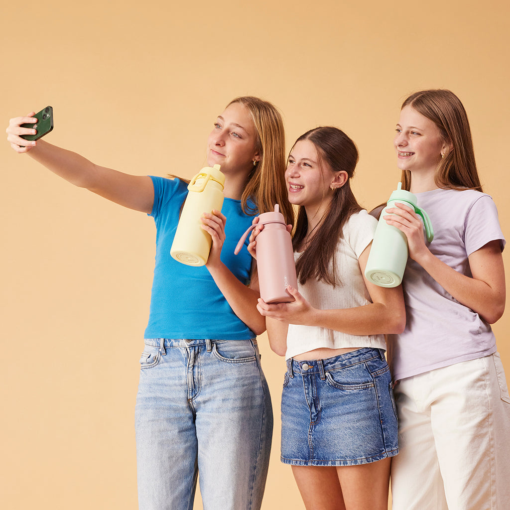 Isolierflasche mit Klappdeckel – Minzgrün