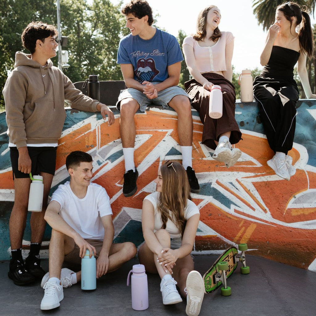 1L Isolierflasche mit Klappdeckel – lilac love