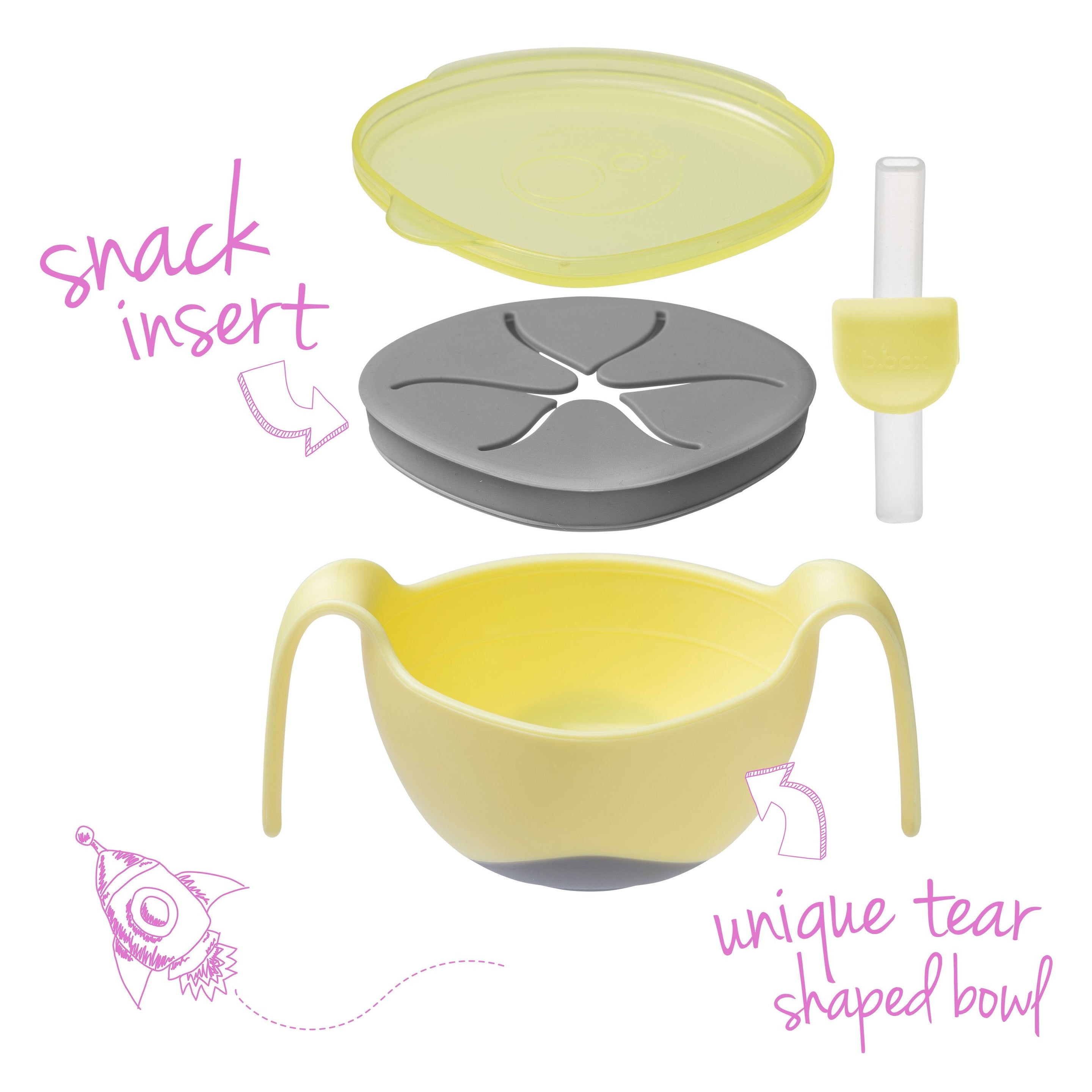 Bowl + straw - banana split - b.box for kids