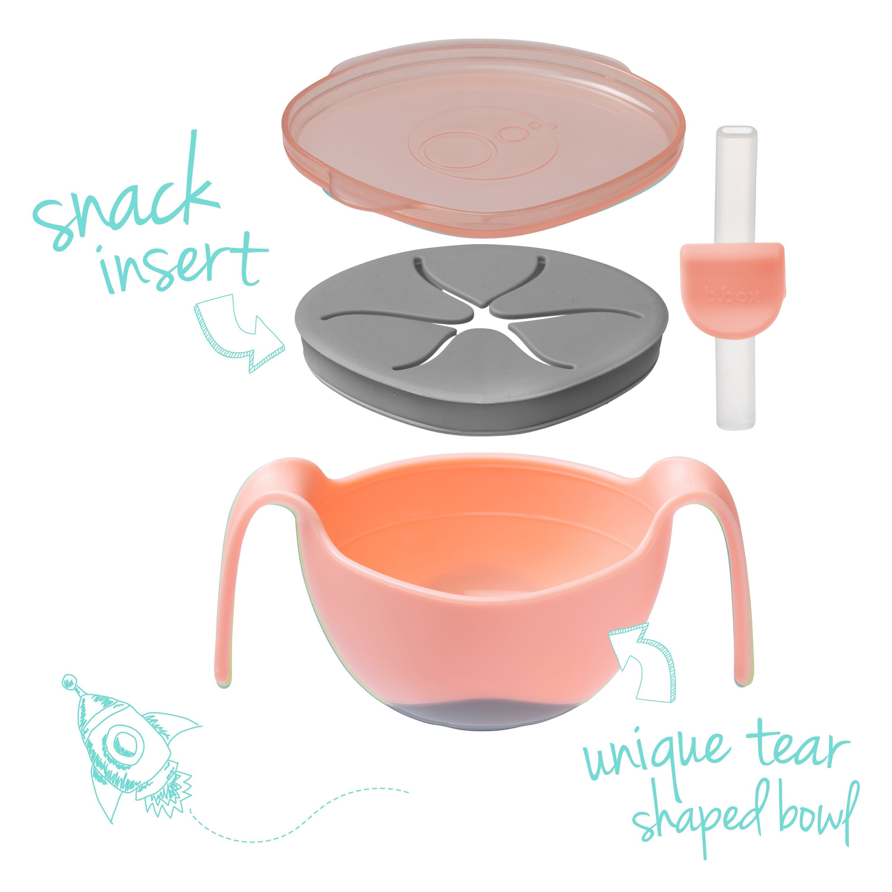 Bowl + straw - tutti frutti - b.box for kids