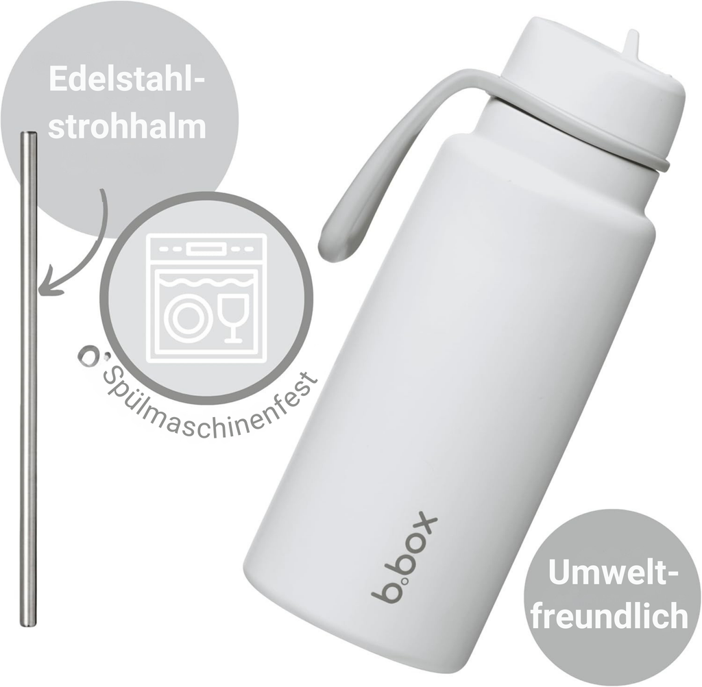 1L Insulated Flip Top Bottle - white out