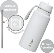 1L Insulated Flip Top Bottle - white out