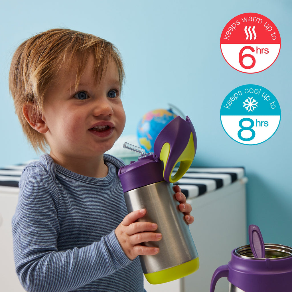 child with insulated drink bottle - indigo rose - b.box for kids