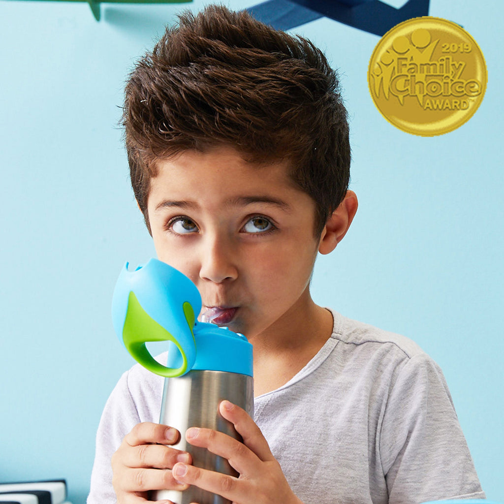 child with 350ml insulated drink bottle - ocean breeze - b.box for kids