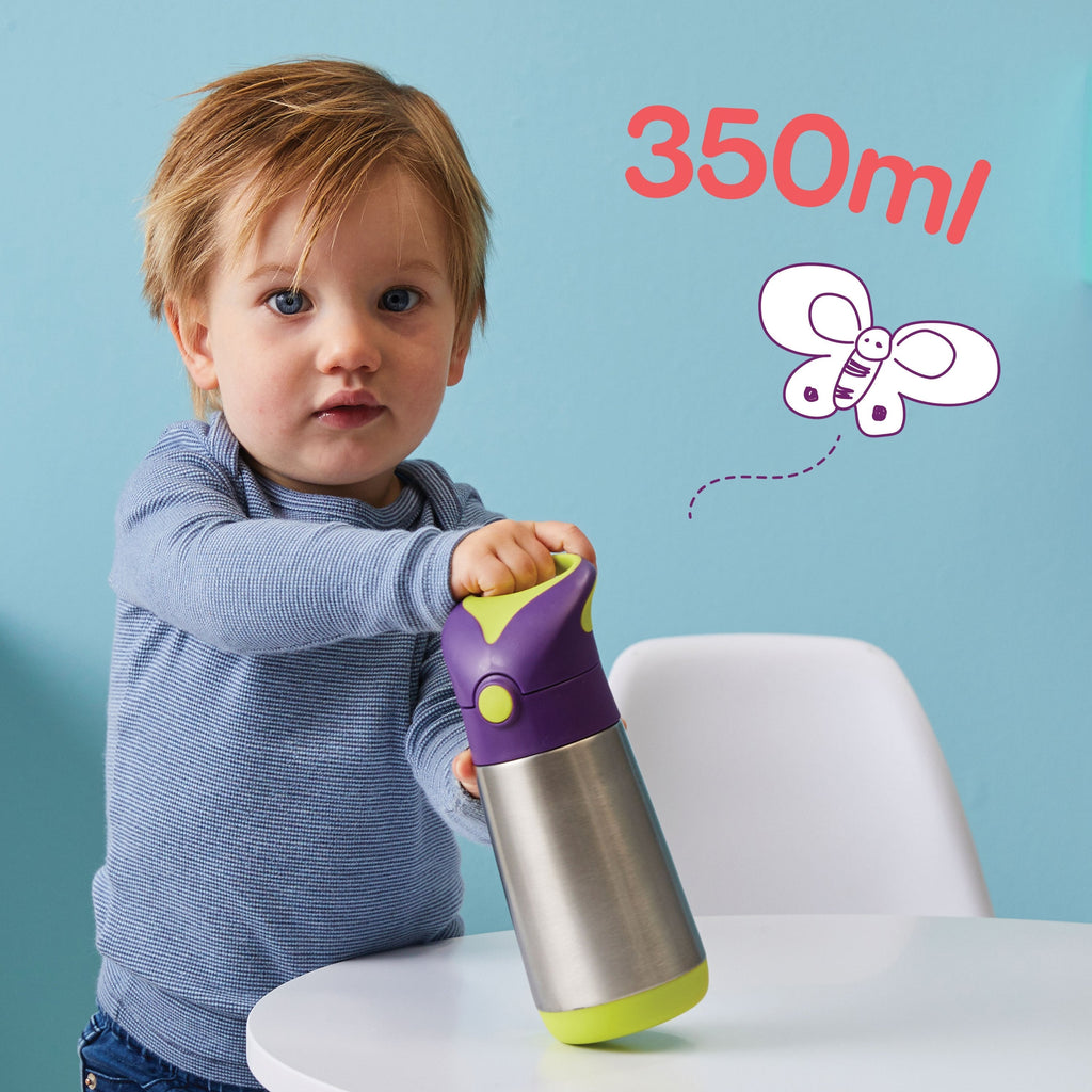 child with 350ml insulated drink bottle - ocean breeze - b.box for kids