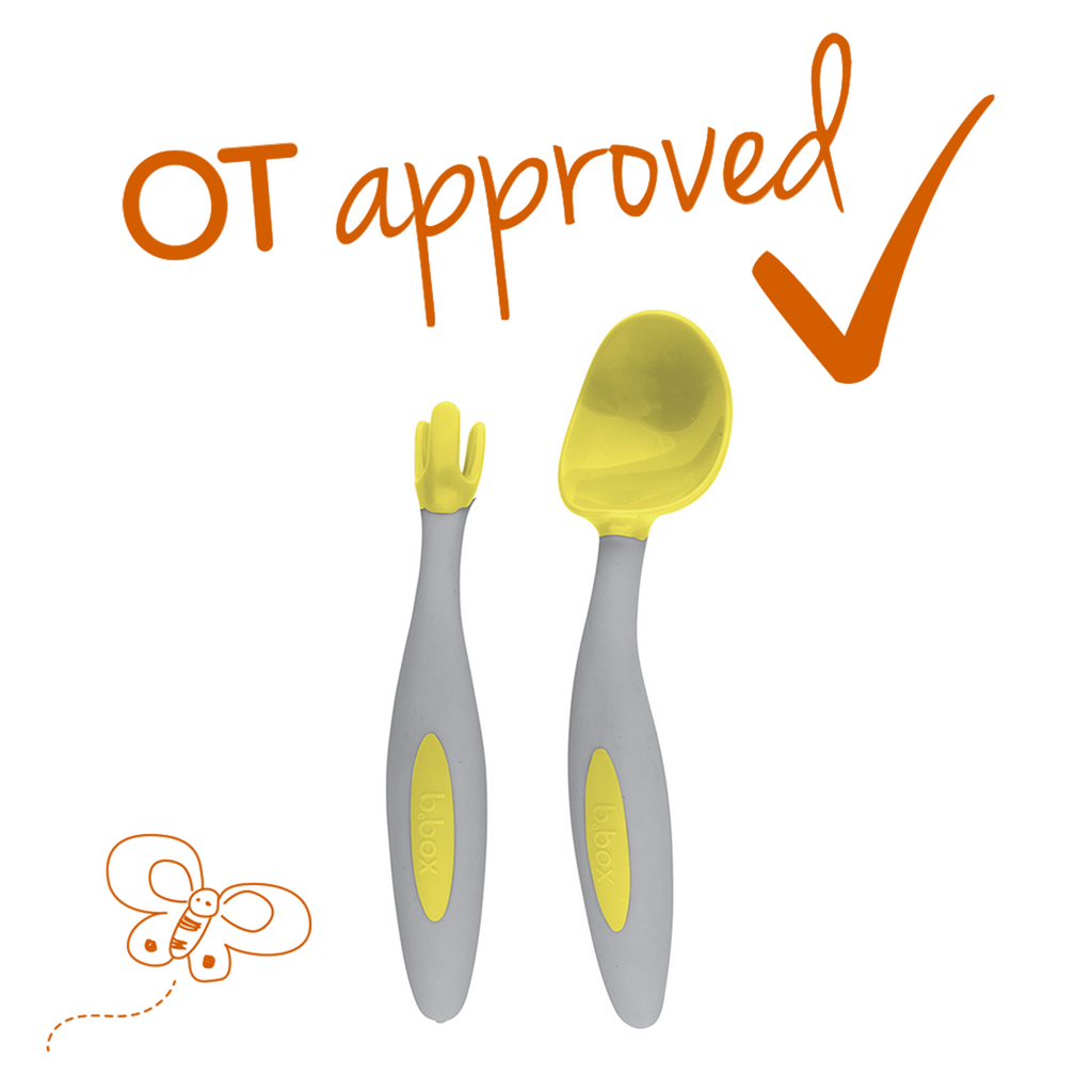 Toddler cutlery set - lemon sherbet - b.box for kids