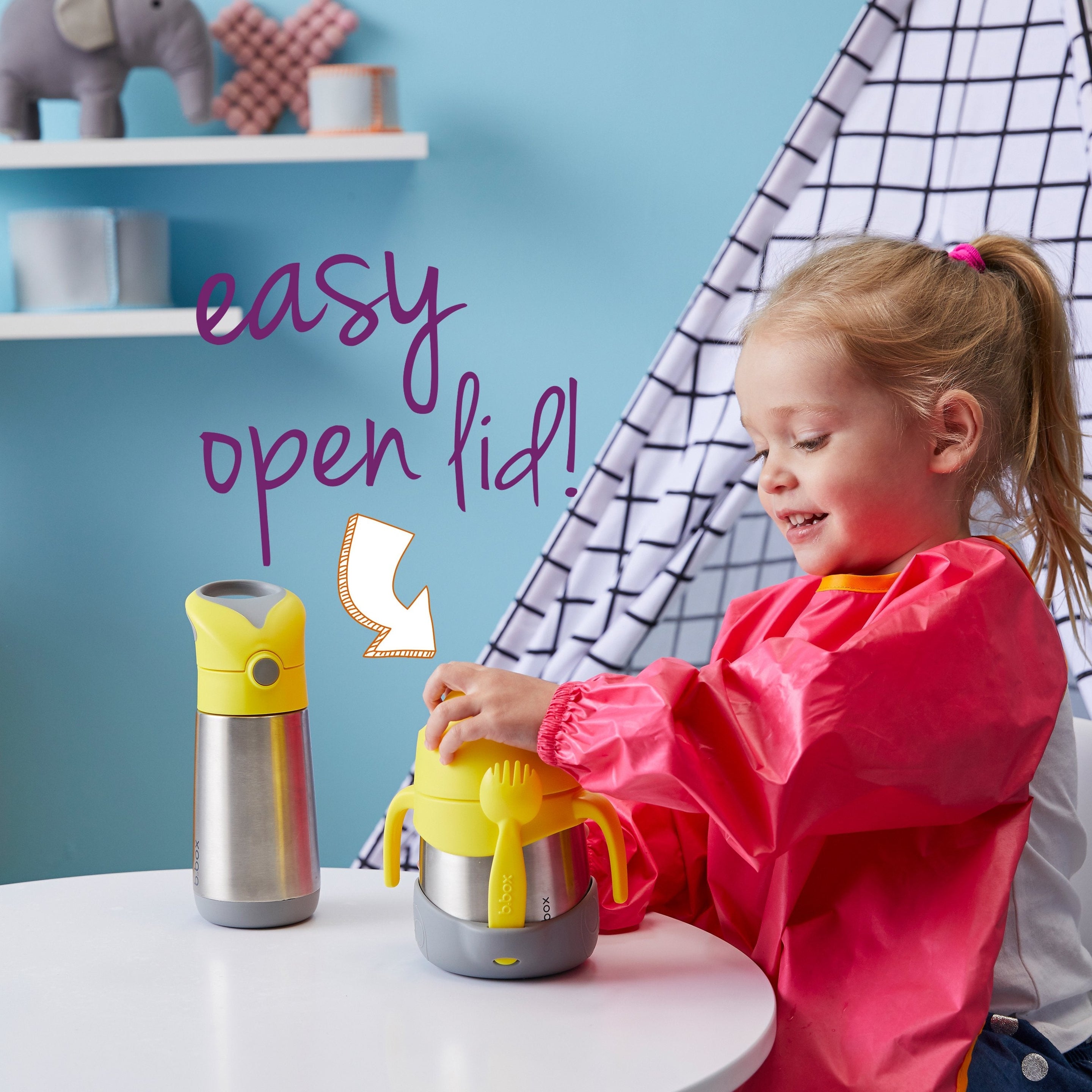 insulated food jar - blue slate - b.box for kids