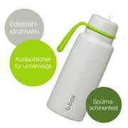 1L Insulated Flip Top Bottle - lime time