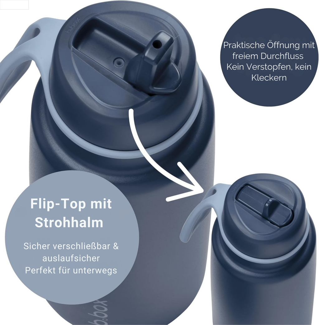 1L Insulated Flip Top Bottle - midnight