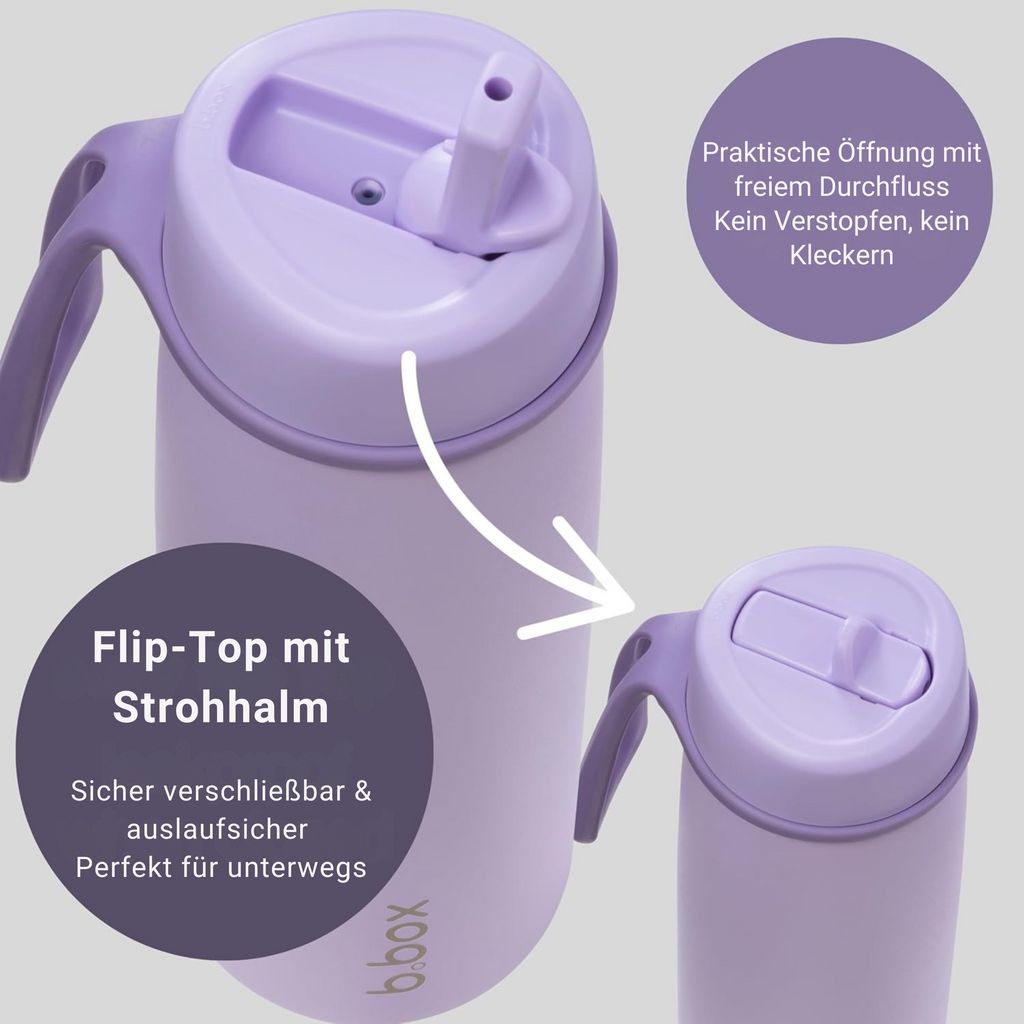 1L Insulated Flip Top Bottle - lilac love
