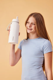1L Insulated Flip Top Bottle - white out