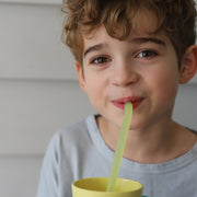 child with Reusable Silicone Straw - Pool Party - b.box for kids