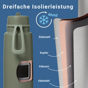 1L Insulated Flip Top Bottle - olive