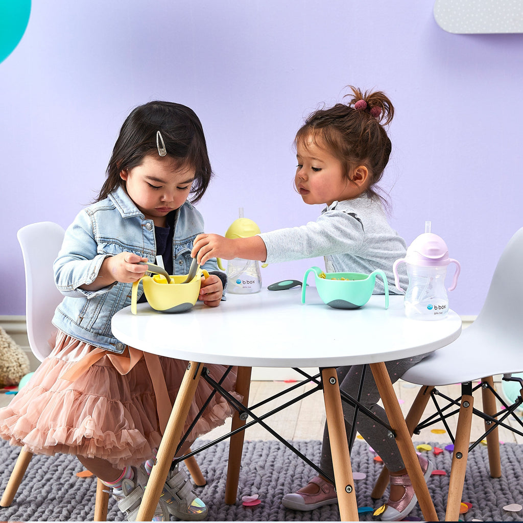 children with Toddler cutlery set - banana split - b.box for kids