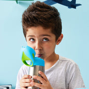 child with 500ml insulated drink bottle - blue slate - b.box for kids