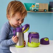 child with 350ml insulated drink bottle - lilac pop - b.box for kids