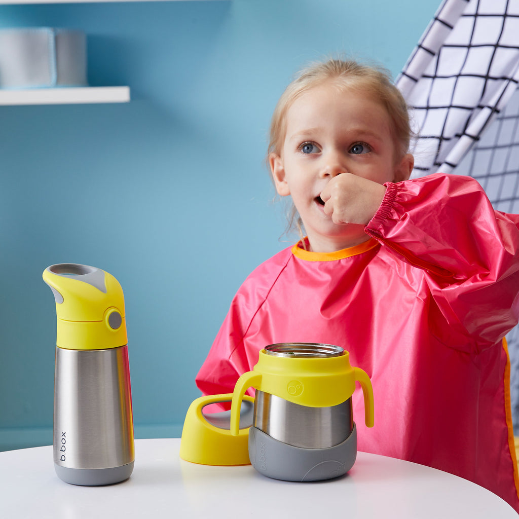child with insulated food jar - emerald green - b.box for kids